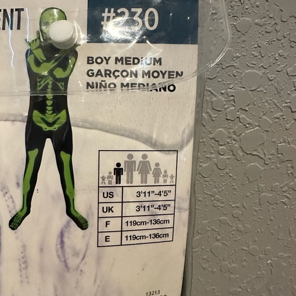 Glow Skeleton Morphsuit Glow in Dark - Boys M - Picture 3 of 6